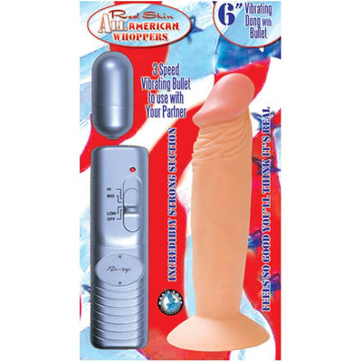 All American Whoppers 6in. Straight Vibrating Dong with Bullet