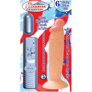 All American Whoppers 6in. Straight Vibrating Dong with Bullet