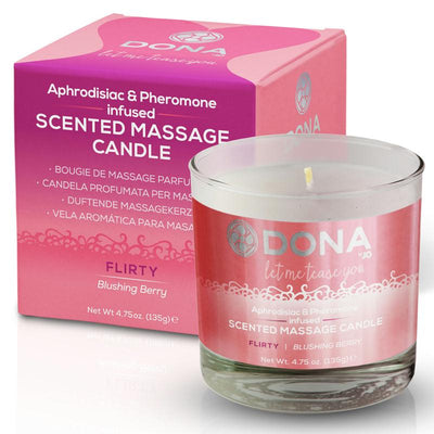 Dona Soy Massage Candle Flirty - Blushing Berry Net Wt 4.75 Oz - 135 G