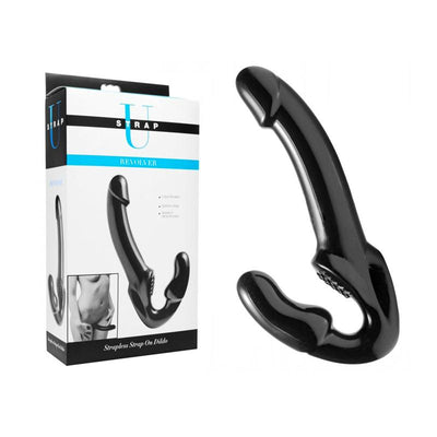 Strap U Revolver Strapless Strap On Dildo (Black)