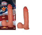 All American Ultra Whopper 10 Inch Straight Dong With Balls & Suction Cup (White)
