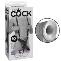 King Cock 10in Hollow Strap On Suspender System Black