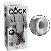 King Cock 10in Hollow Strap On Suspender System Black