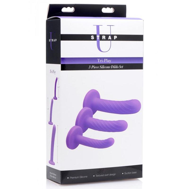 Strap U Tri-Play 3 Piece Silicone Dildo Set