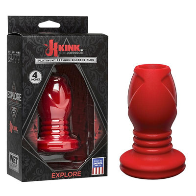 Kink Wet Works Explore Silicone Anal Plug Standard Red