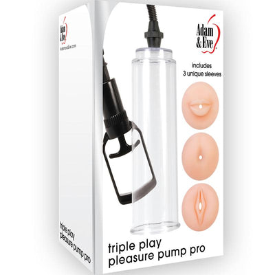Adam & Eve Triple Play Pleasure Pump Pro Flesh