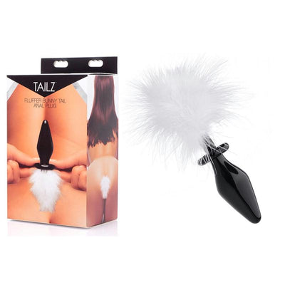 Tailz Fluffer Bunny Tail Glass Anal Plug