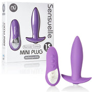 Sensuelle Remote Control Mini Plug 15 Function Rechargeable Silicone Waterproof-Purple