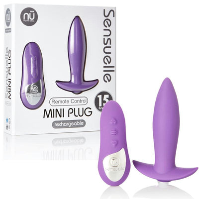Sensuelle Remote Control Mini Plug 15 Function Rechargeable Silicone Waterproof-Purple