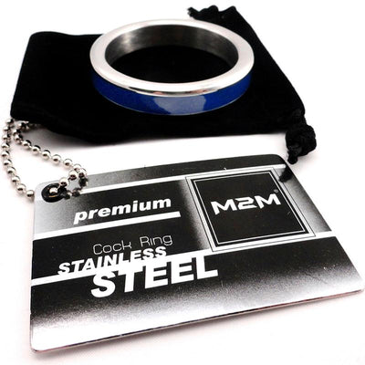 M2M Cock Ring Blue Steel 1.875in