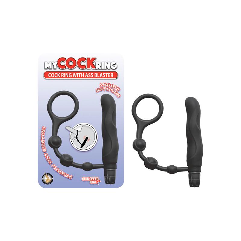 My Cockring With Ass Blaster Waterproof Black