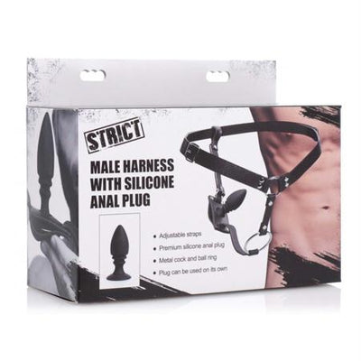 Strict Male Harness with Silicone Anal Plug