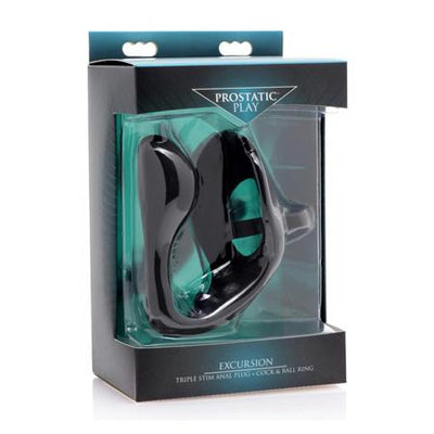 Prostatic Play Excursion Triple Stim Anal Plug + Cock & Ball Ring