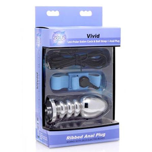 Zeus Electrosex Vivid Uni-Polar Estim Cock & Ball Strap + Anal Plug
