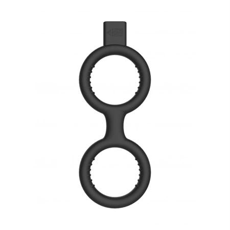 ElectroShock E-Stim Cock Ring with Ballstrap - Black