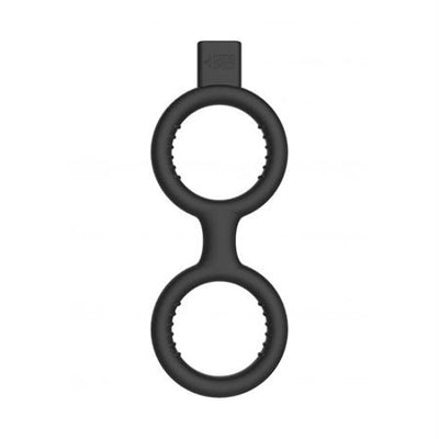 ElectroShock E-Stim Cock Ring with Ballstrap - Black