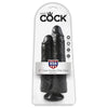 King Cock 9in Two Cocks One Hole Black