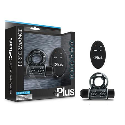 Performance Plus - Thunder - Wireless Remote Rechargeable Vibrating Cock Ring - black