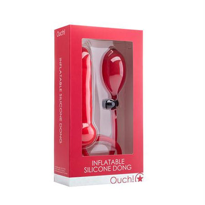 Ouch! Inflatable Silicone Dong - Red