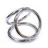 Rouge Stainless Steel Triple Cock Ring Cage Medium