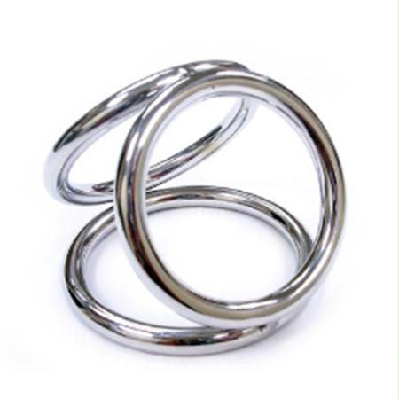 Rouge Stainless Steel Triple Cock Ring Cage Medium