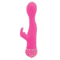 Bling Crystal Dual G Vibe 12 Function USB Magnetic Rechargeable Silicone Waterproof Pink