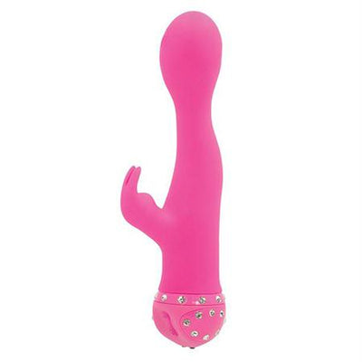 Bling Crystal Dual G Vibe 12 Function USB Magnetic Rechargeable Silicone Waterproof Pink