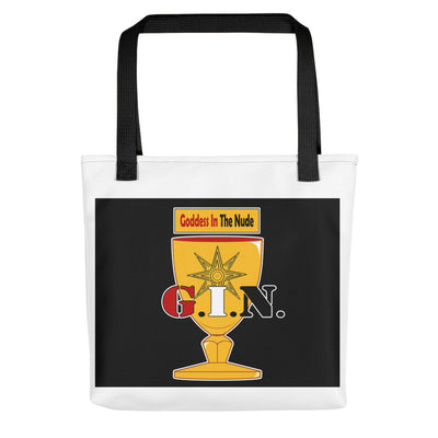 GINHOLYDEN.COM / G.I.N. : Goddess in the Nude Tote bag